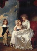 George Romney The Countess of warwick and her children painting
